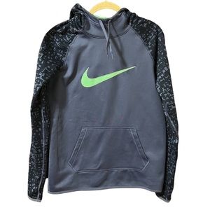 Nike Dri-Fit Hoodie Blue with Geometric Patter Sleeves Size Small